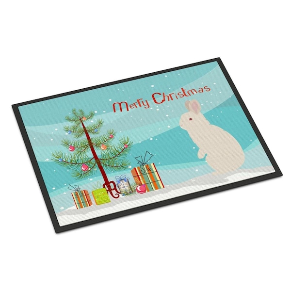 Carolines Treasures New Zealand White Rabbit Christmas Indoor or Outdoor Mat - 24 x 36 in. BB9332JMAT - main